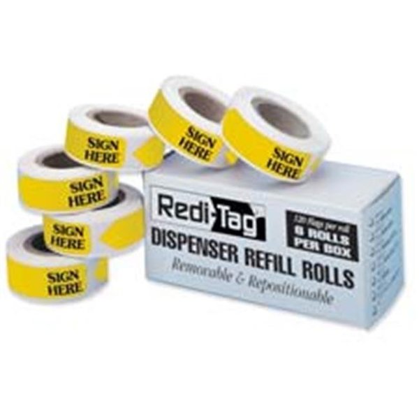 Redi-Tag Redi-Tag Corporation RTG91002 Sign Here Tag Refill- .56in.x1-.88in.- Red RTG91002